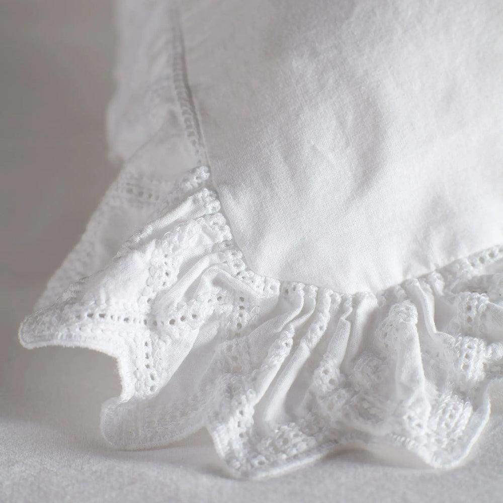 White Valerie 100% Cotton Pillowcase The Secret Linen Store