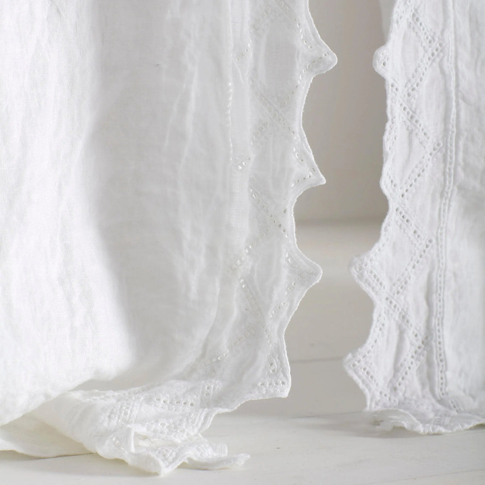 White Violet 100% Linen Loop Top Curtain (Single) The Secret Linen Store