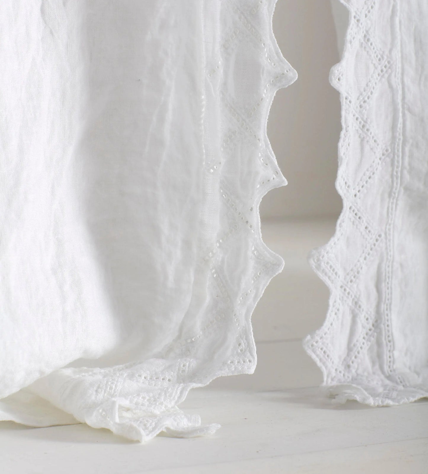 White Violet 100% Linen Loop Top Curtain (Single) The Secret Linen Store