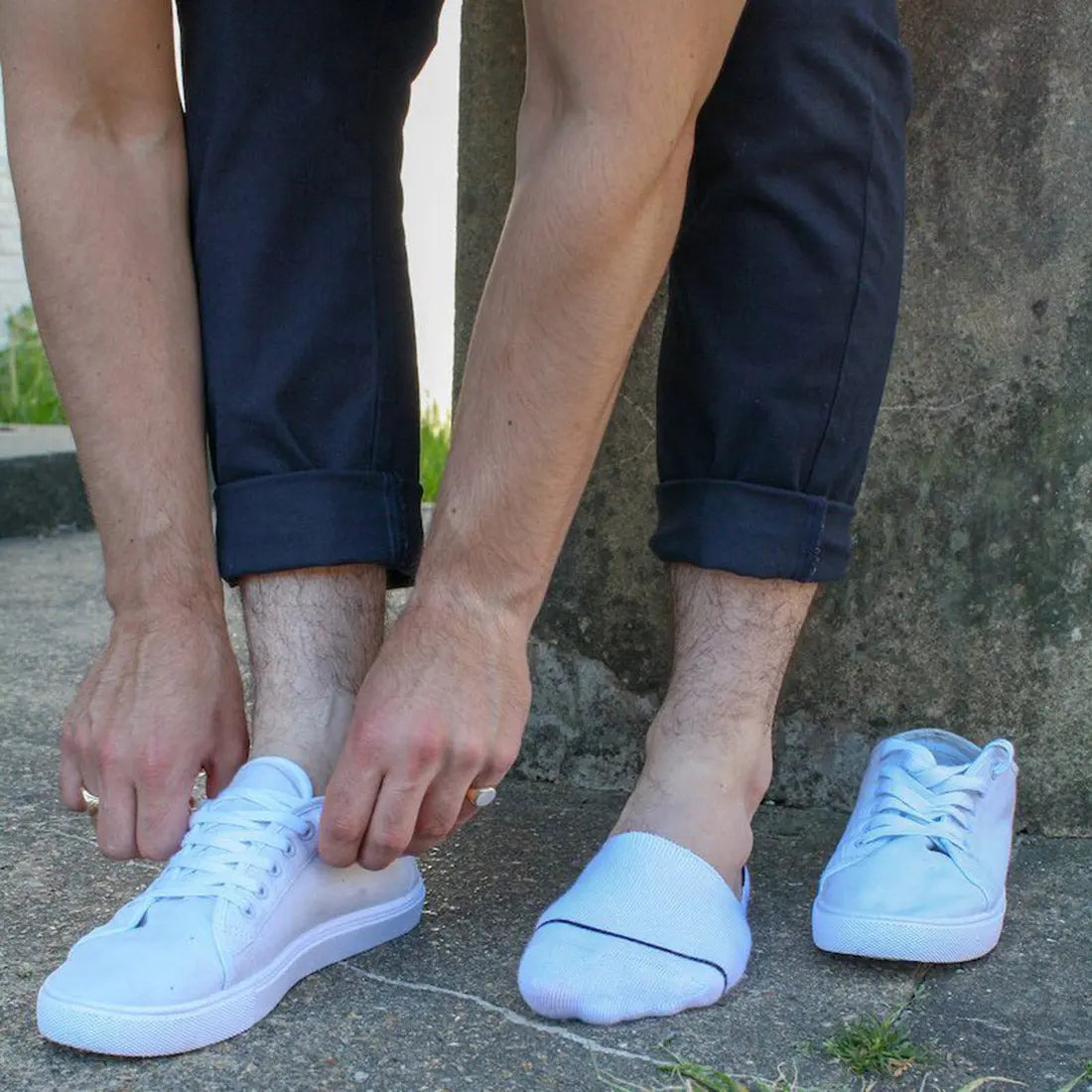 White "No-Show" Bamboo Socks Swole Panda