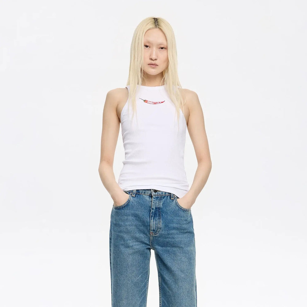 White fitted Chili top Bimba y Lola UK