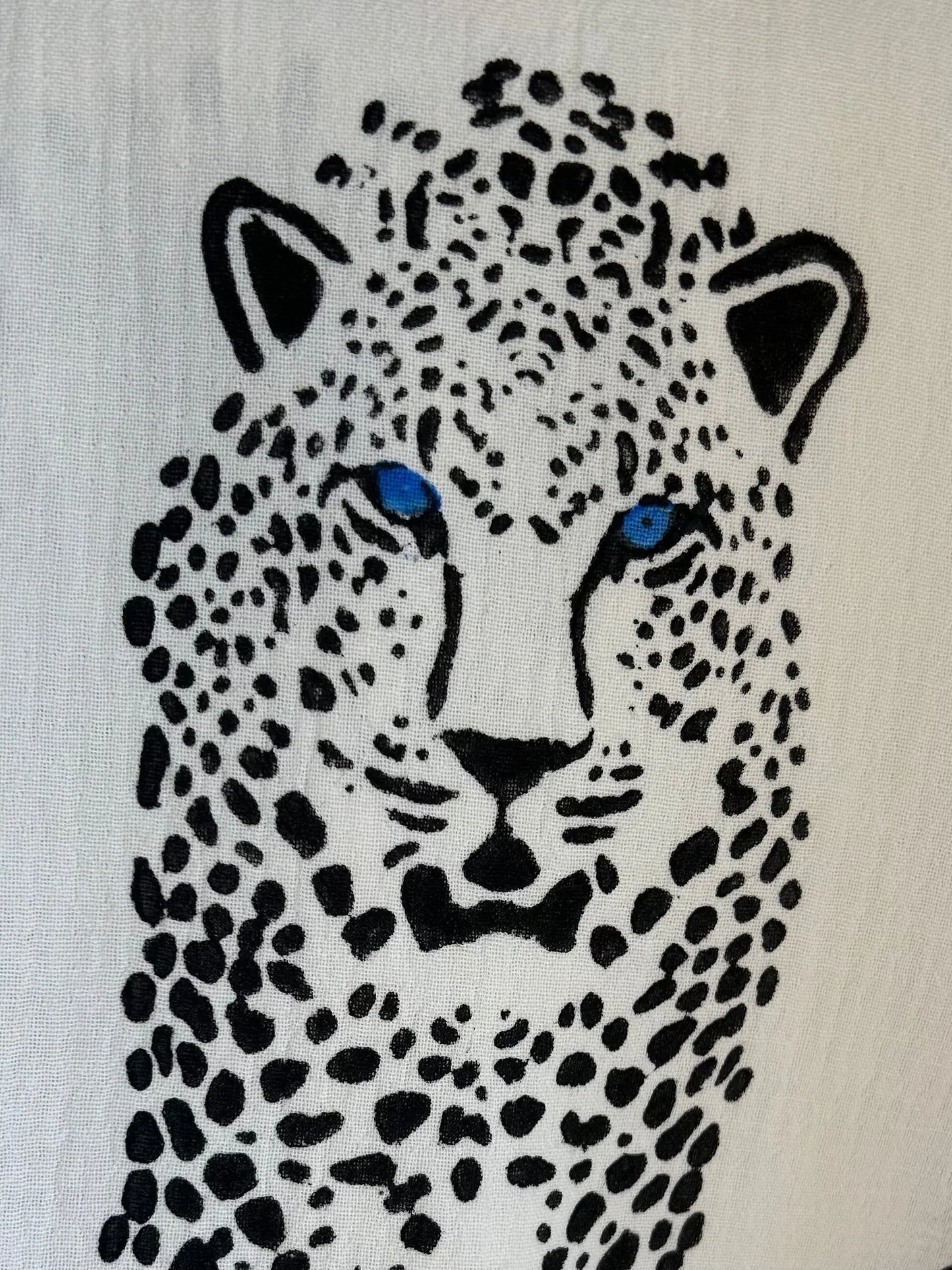 White with Black Cheetah Organic Cotton Peshtemal Towel Loome Lifestyle