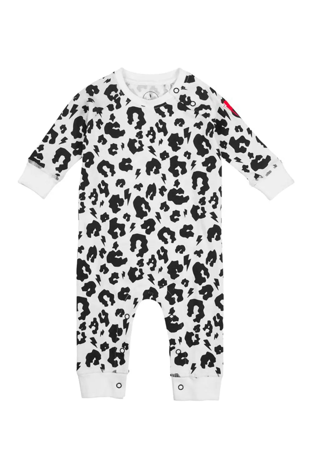 White with Black Leopard Romper Scamp & Dude