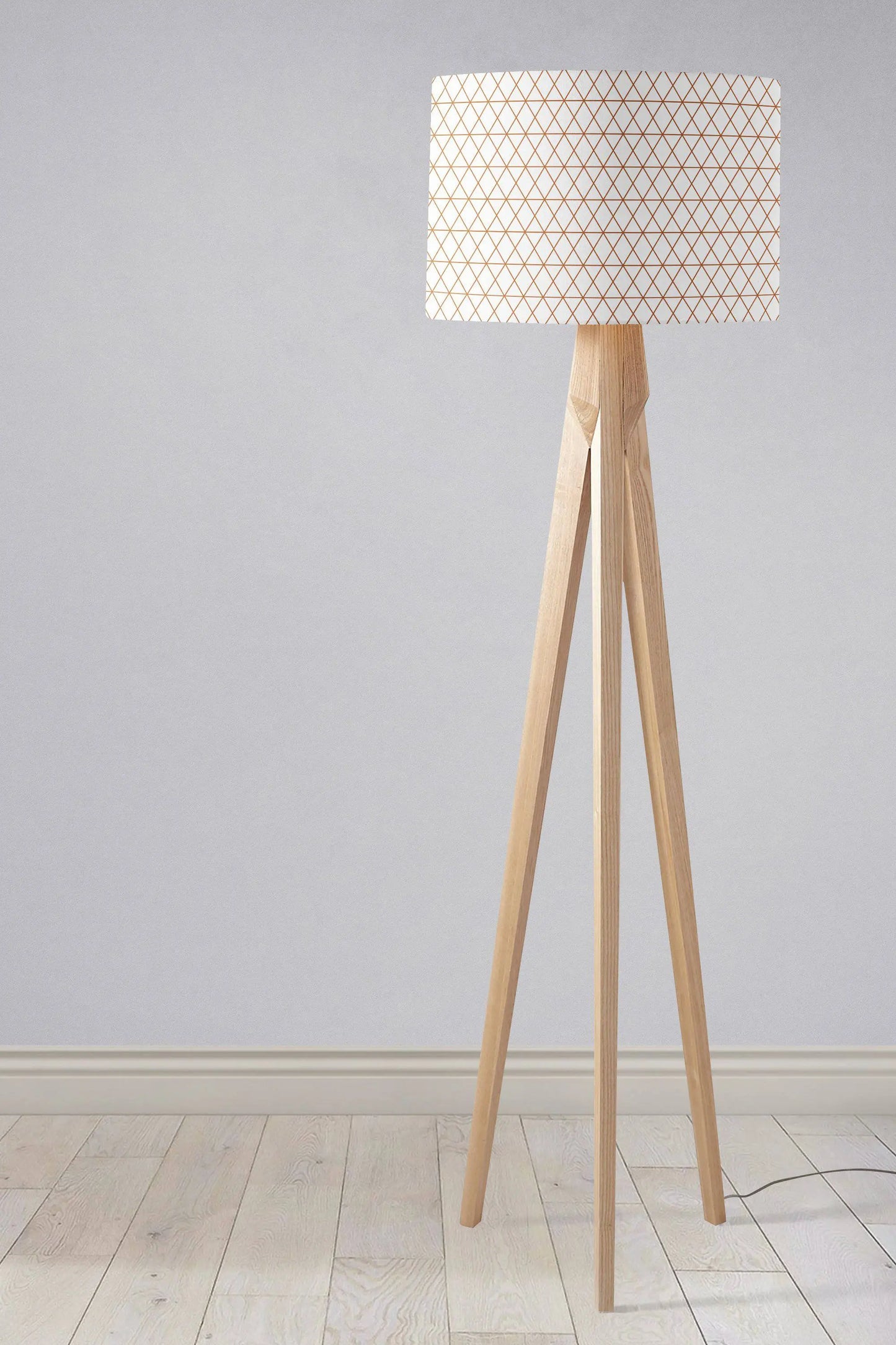 White with Copper Lines Design Lampshade, Ceiling or Table Lamp Shade Shadow bright
