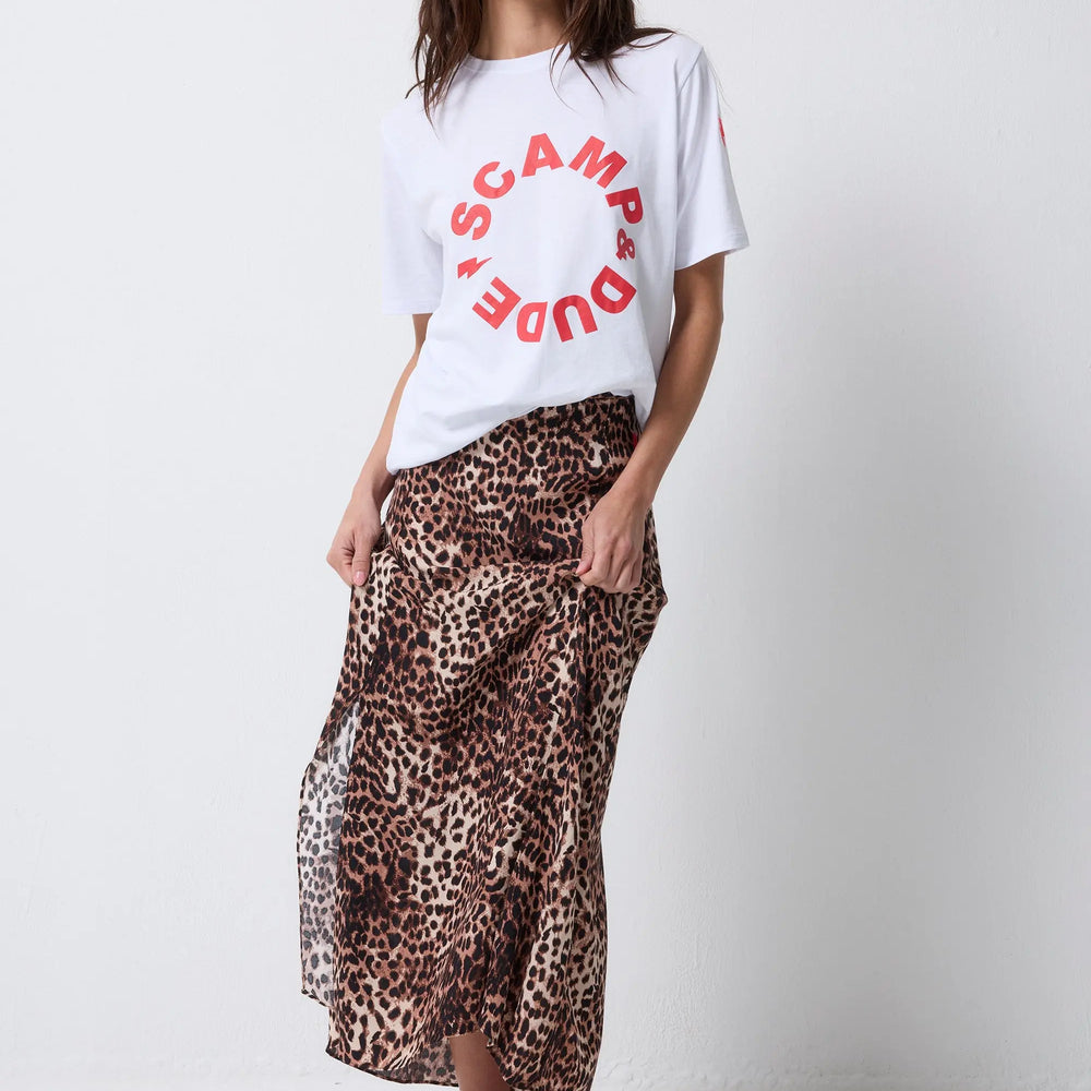 White with Red Scamp & Dude Logo T-Shirt Scamp & Dude