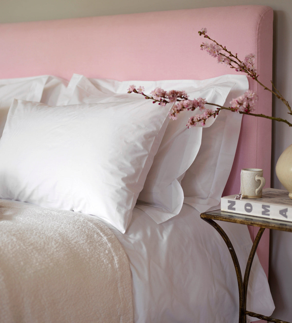 White 100% Cotton Percale 200 Thread Count Housewife Pillowcase - The Secret Linen Store