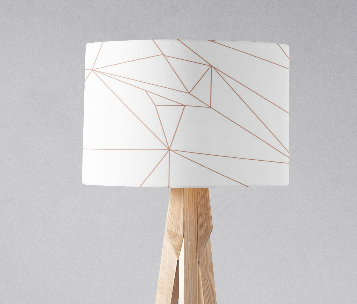 White and Rose Gold Lines Lampshade Shadow bright