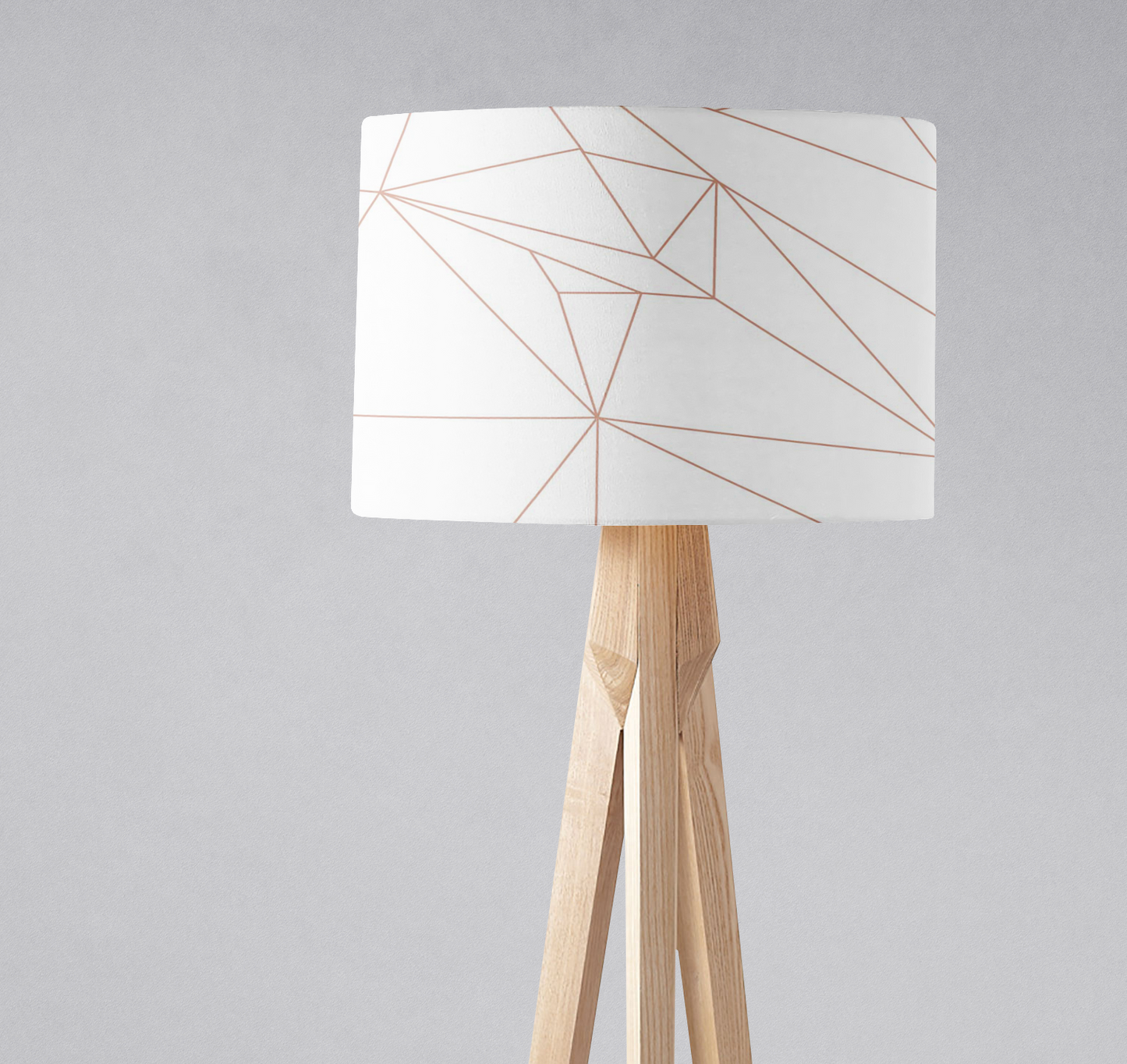 White and Rose Gold Lines Lampshade Shadow bright
