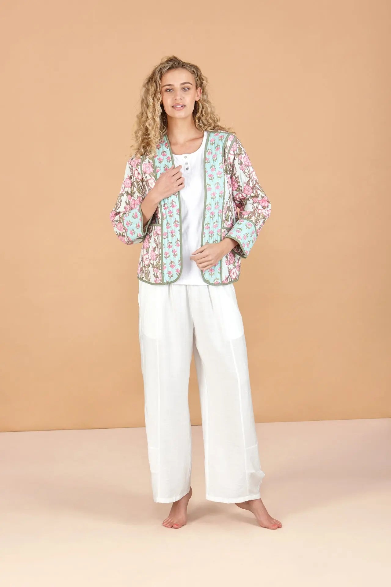 Wild Rose Reversible Quilted Cotton Jacket inara