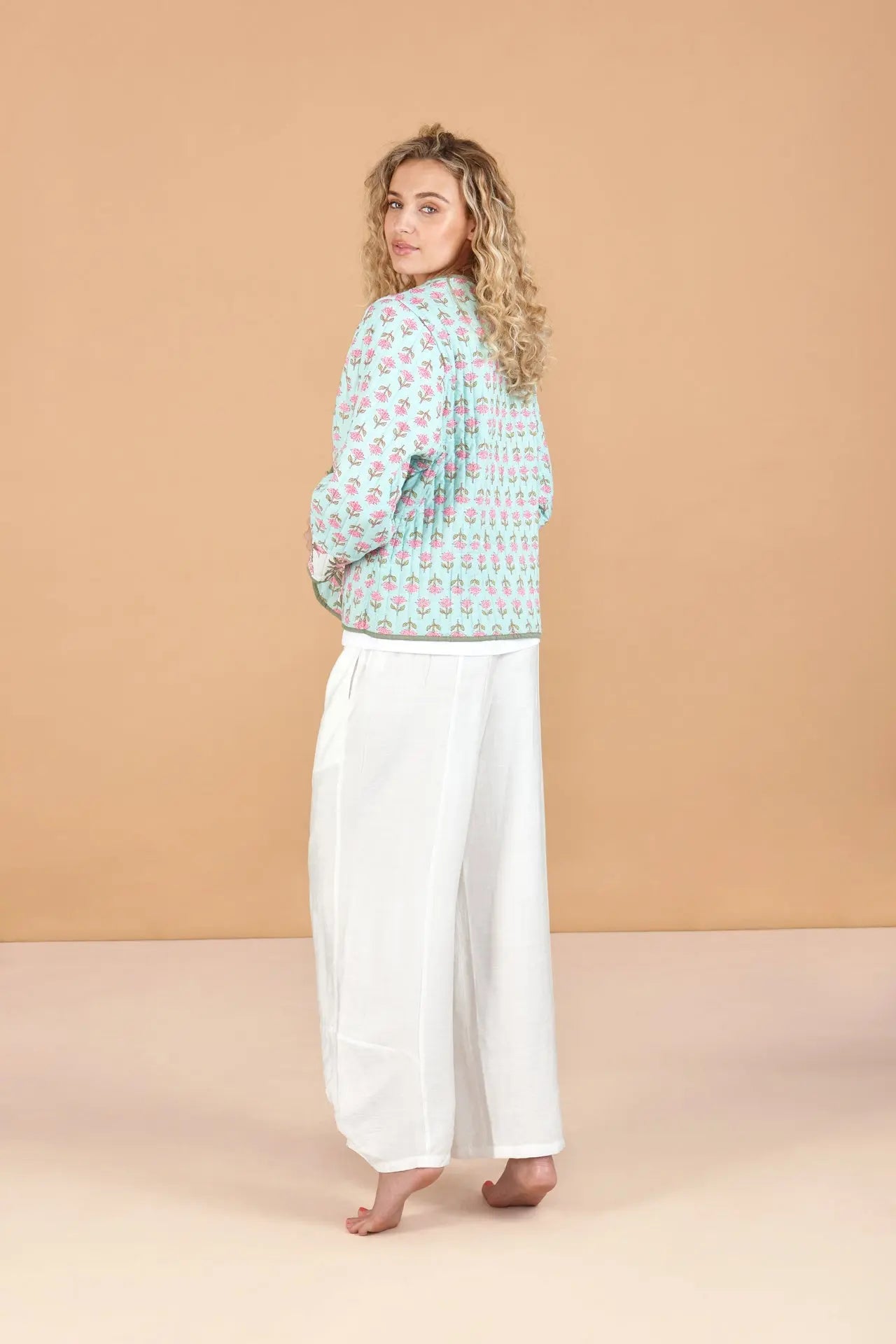 Wild Rose Reversible Quilted Cotton Jacket inara