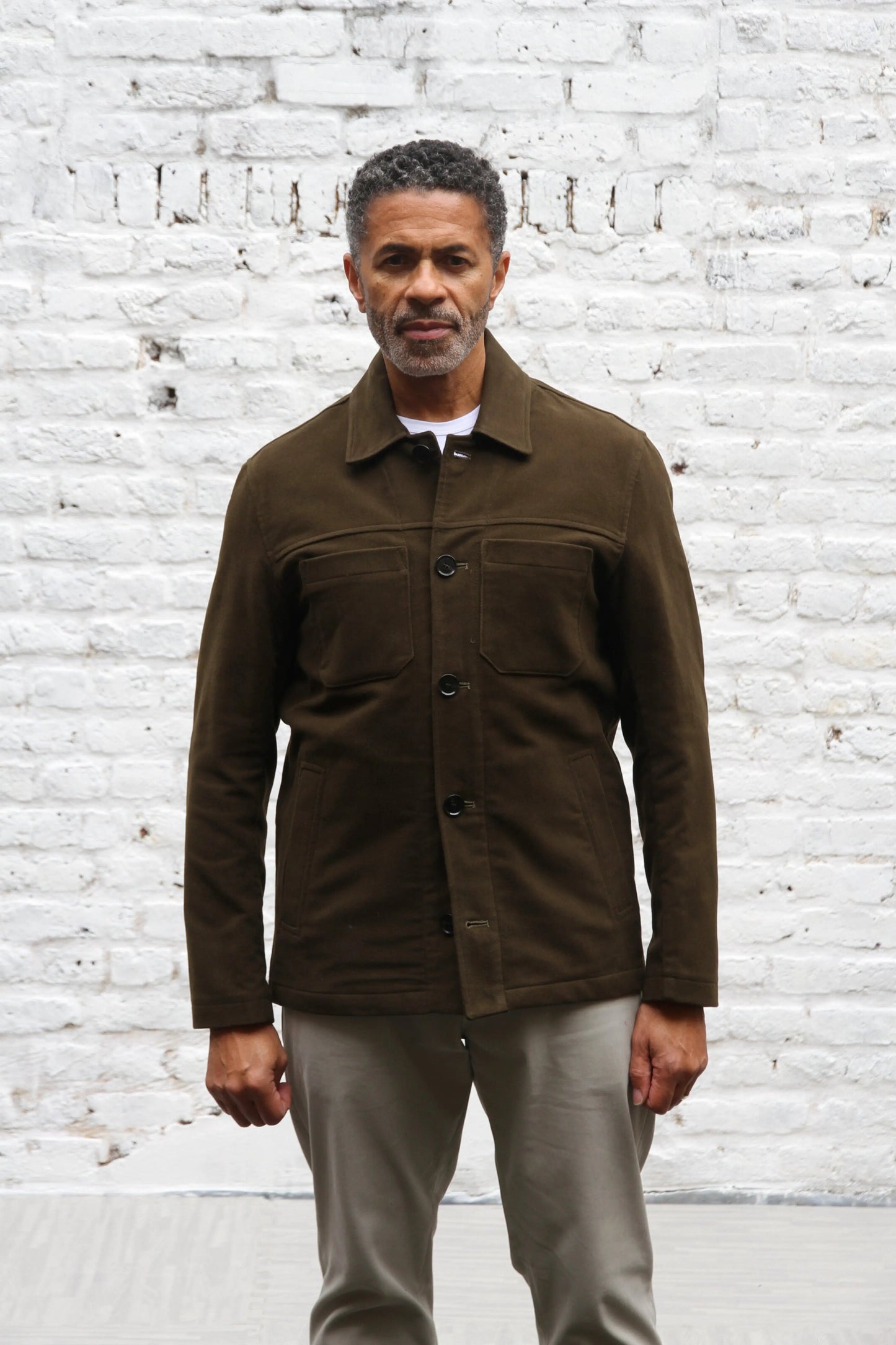 Wilkes Shacket - Olive Moleskin Wear London