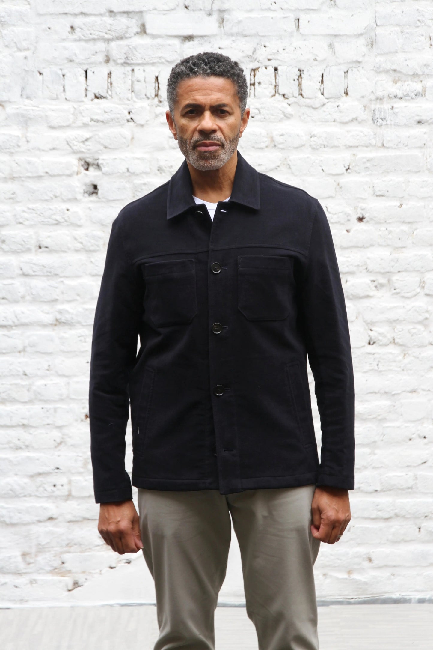 Wilkes Shacket - Navy Moleskin Wear London