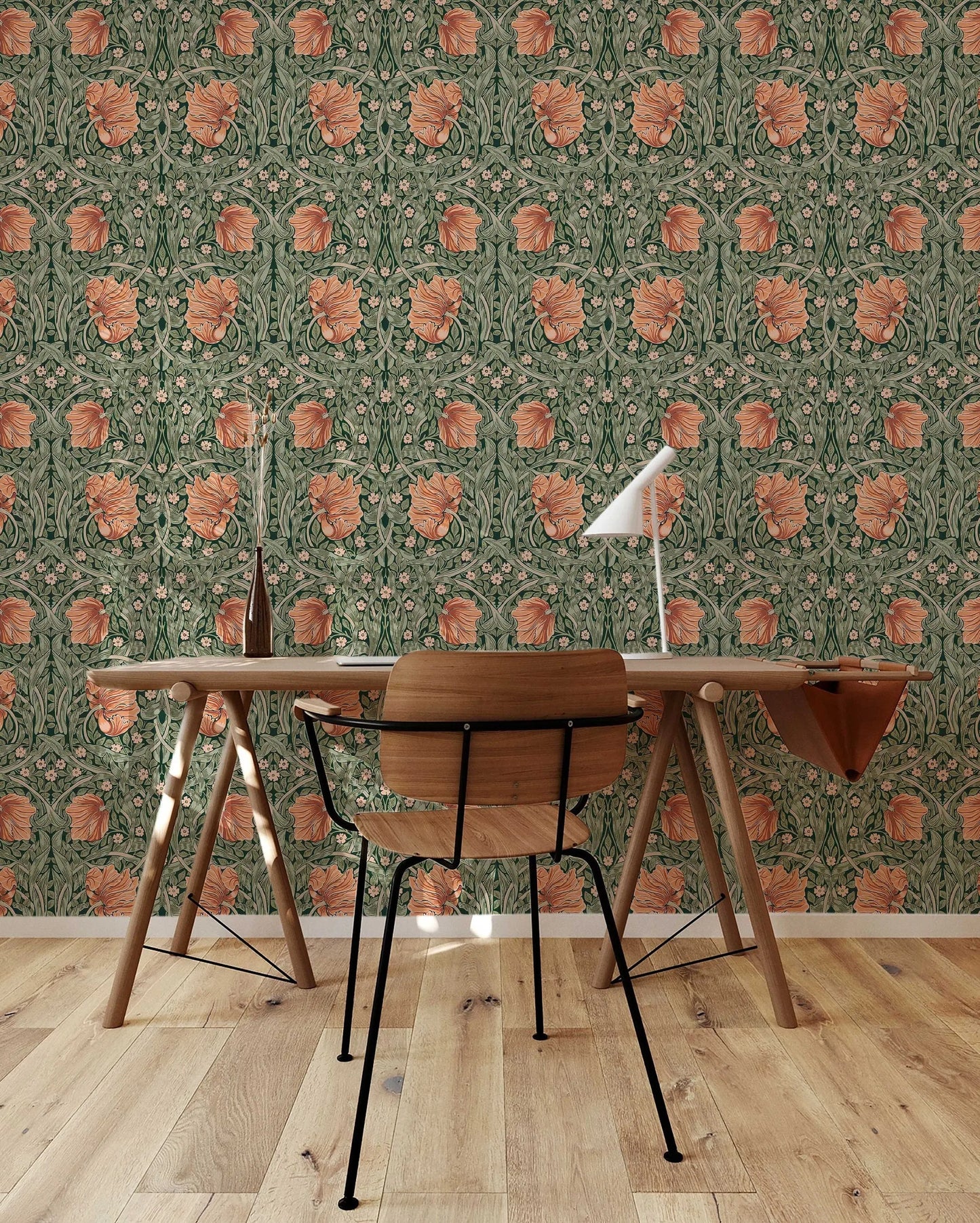 William Morris Pimpernel Pattern Peel and Stick Wallpaper Self-Adhesive Removable Wallcovering Fabric & Light Canvas Texture Wall Murals ClickWalls