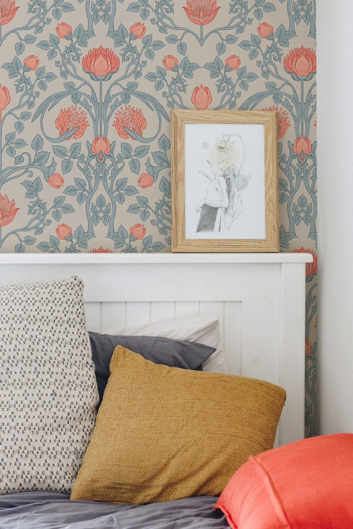 William Morris Vintage Flowers Peel and Stick Wallpaper - Botanical Wall Mural ClickWalls