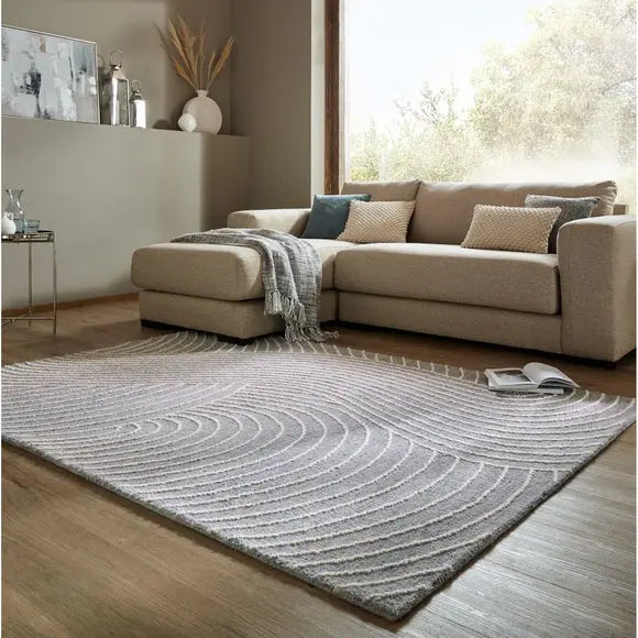 Wilson Abstract Wool Rug Dunelm