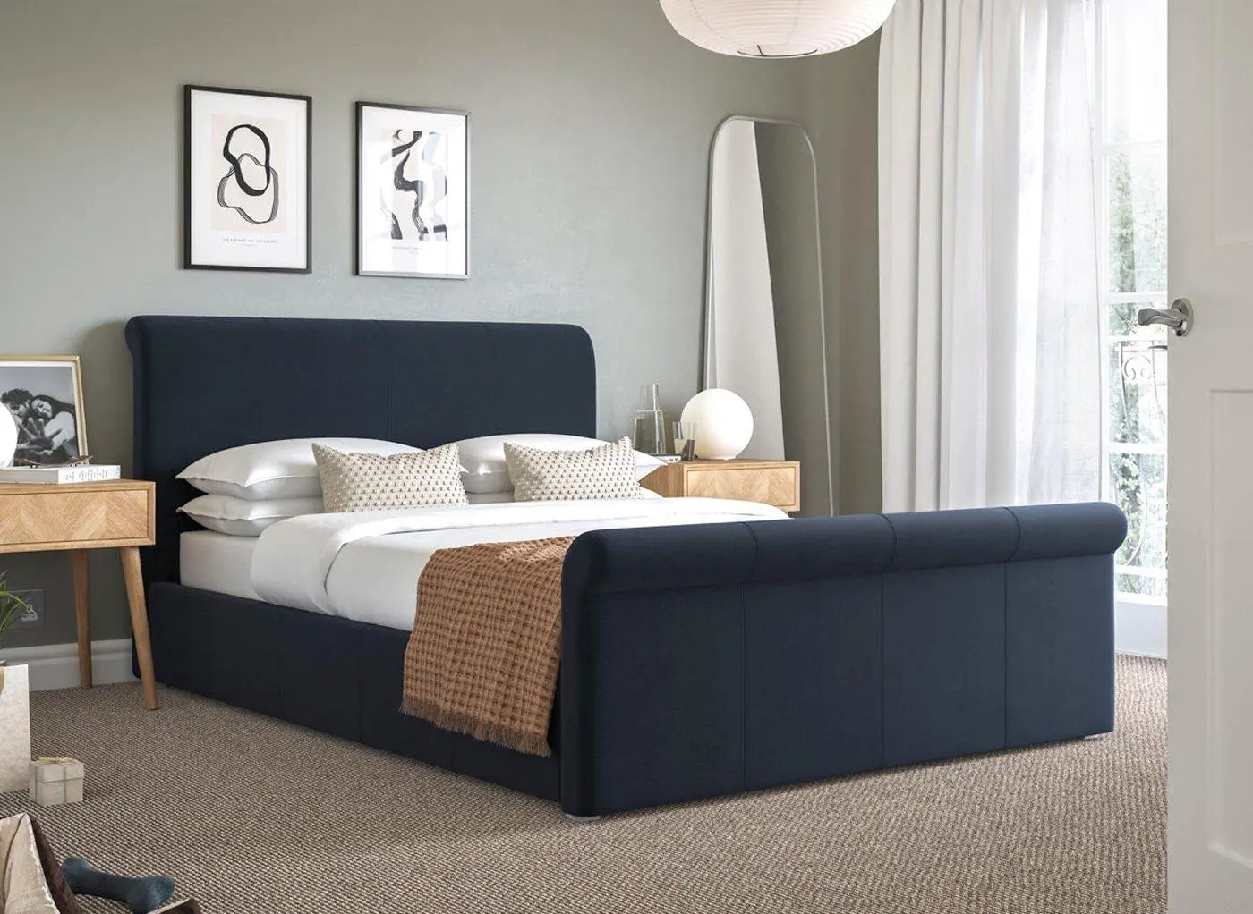 Wilson Upholstered Ottoman Bed Frame - Blue Dreams