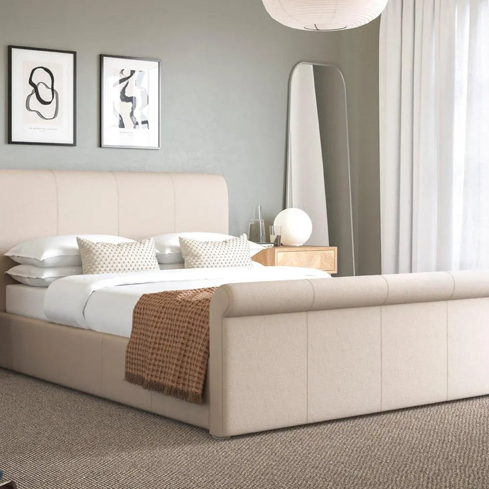 Wilson Upholstered Ottoman Bed Frame - Cream Dreams