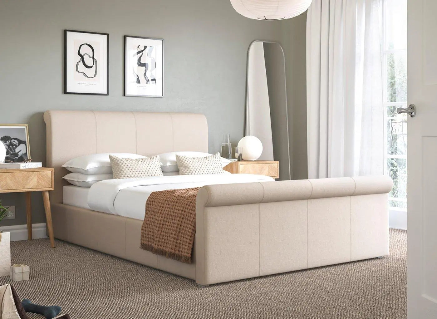 Wilson Upholstered Ottoman Bed Frame - Cream Dreams