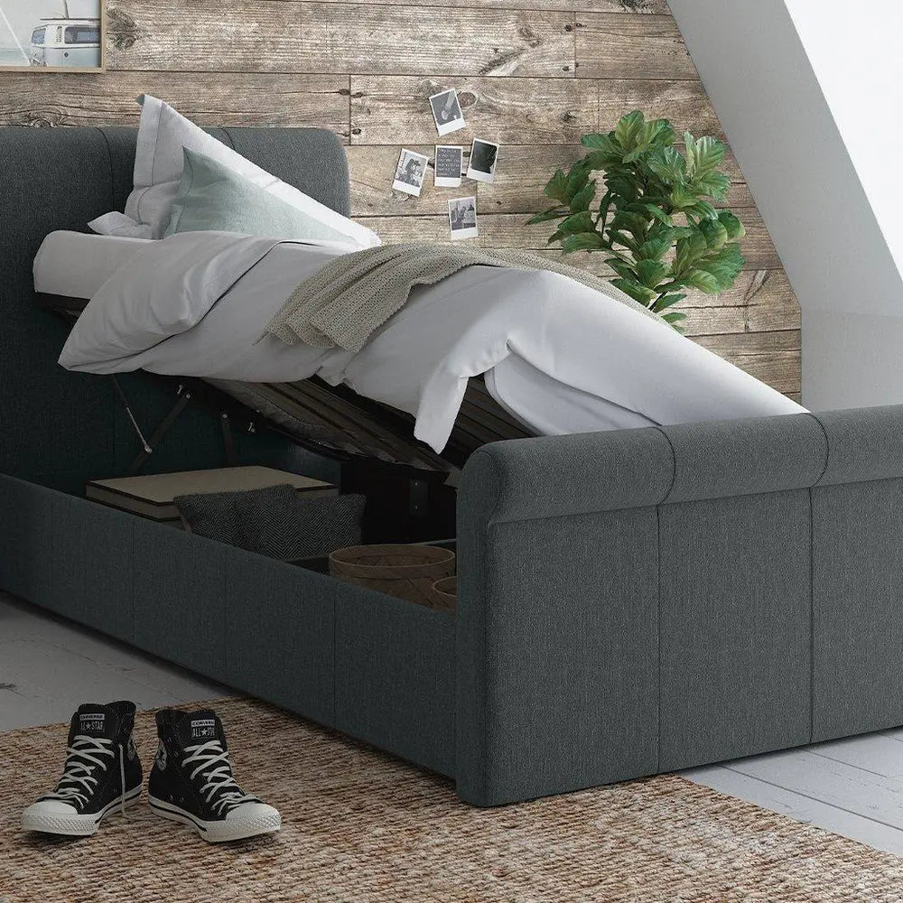 Wilson Upholstered Ottoman Bed Frame - Grey Dreams
