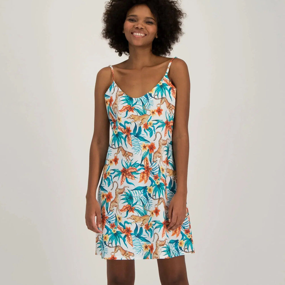 Womens Chemise Nighty - Jungle Cheetah Woodstock Laundry