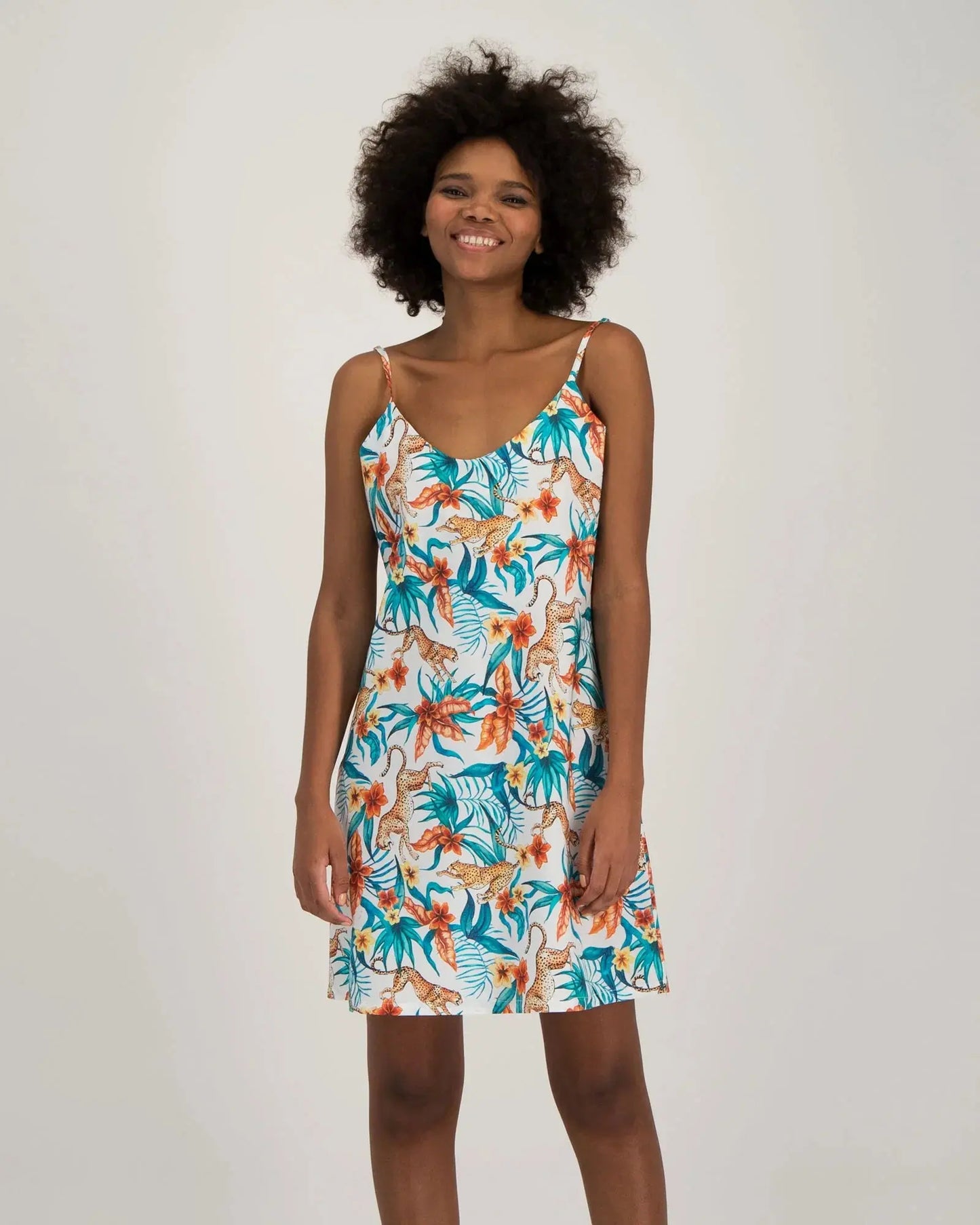 Womens Chemise Nighty - Jungle Cheetah Woodstock Laundry
