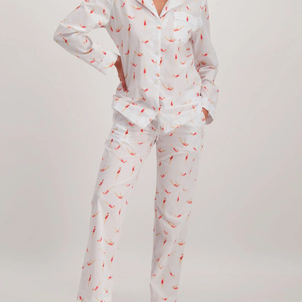 Womens Long Pyjamas - Divers Woodstock Laundry