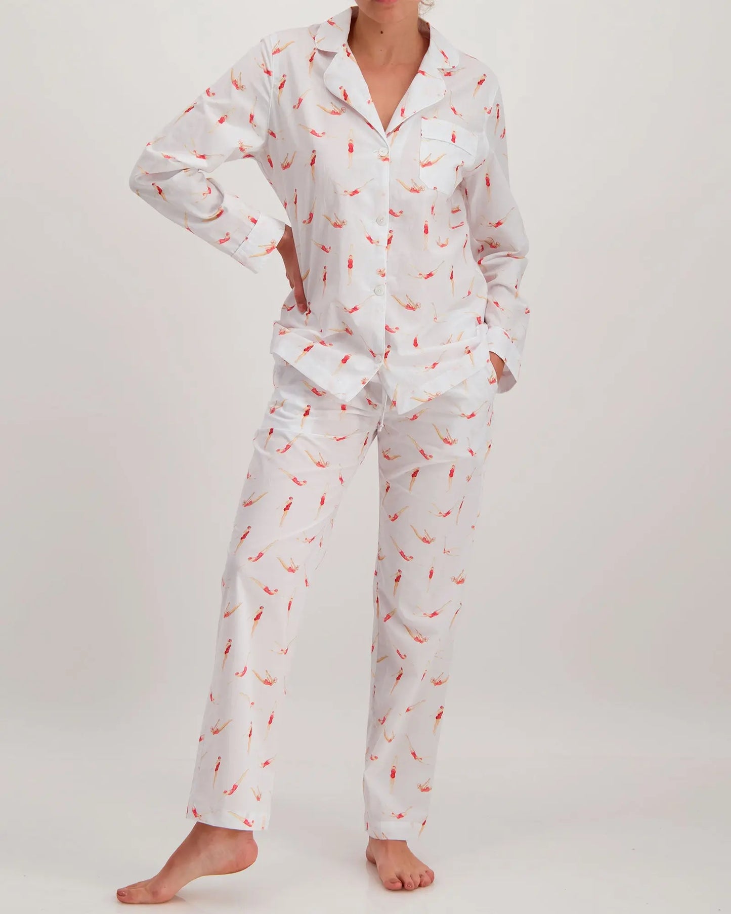Womens Long Pyjamas - Divers Woodstock Laundry