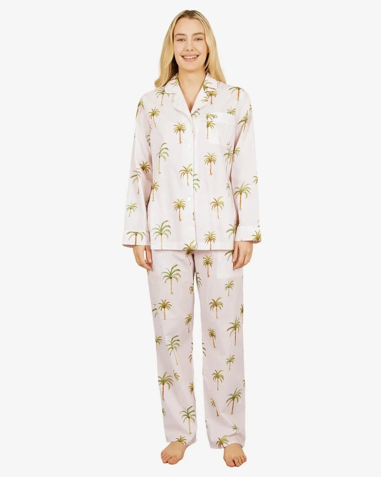 Womens Long Pyjamas - Palm Beach Woodstock Laundry