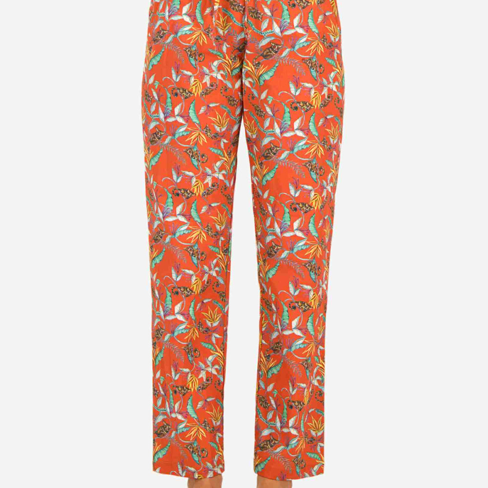 Womens Lounge Pants - Night Monkeys Orange Woodstock Laundry