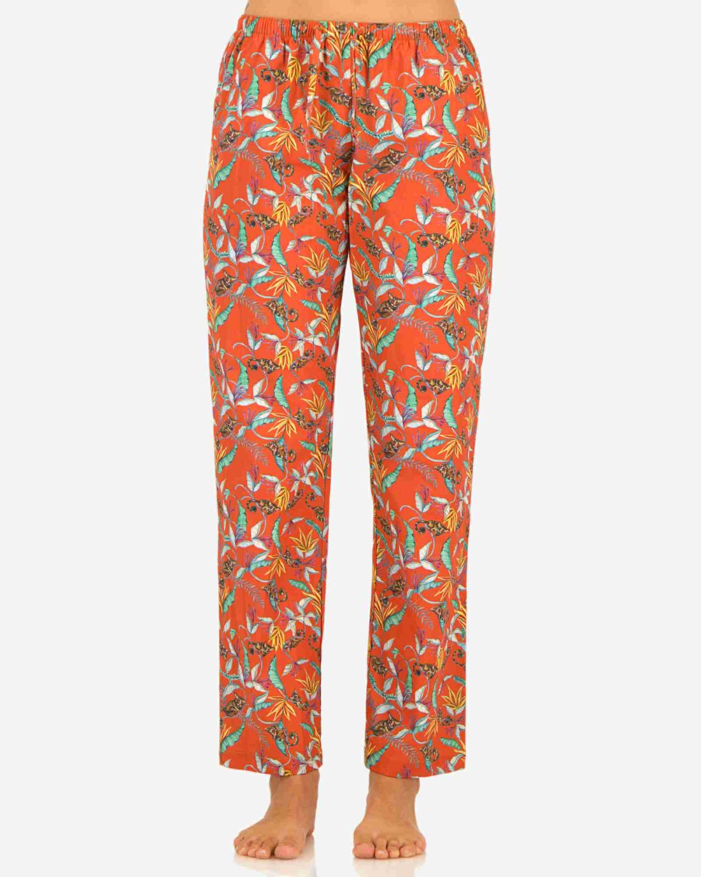 Womens Lounge Pants - Night Monkeys Orange Woodstock Laundry