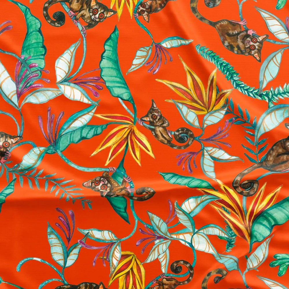 Womens Lounge Pants - Night Monkeys Orange Woodstock Laundry
