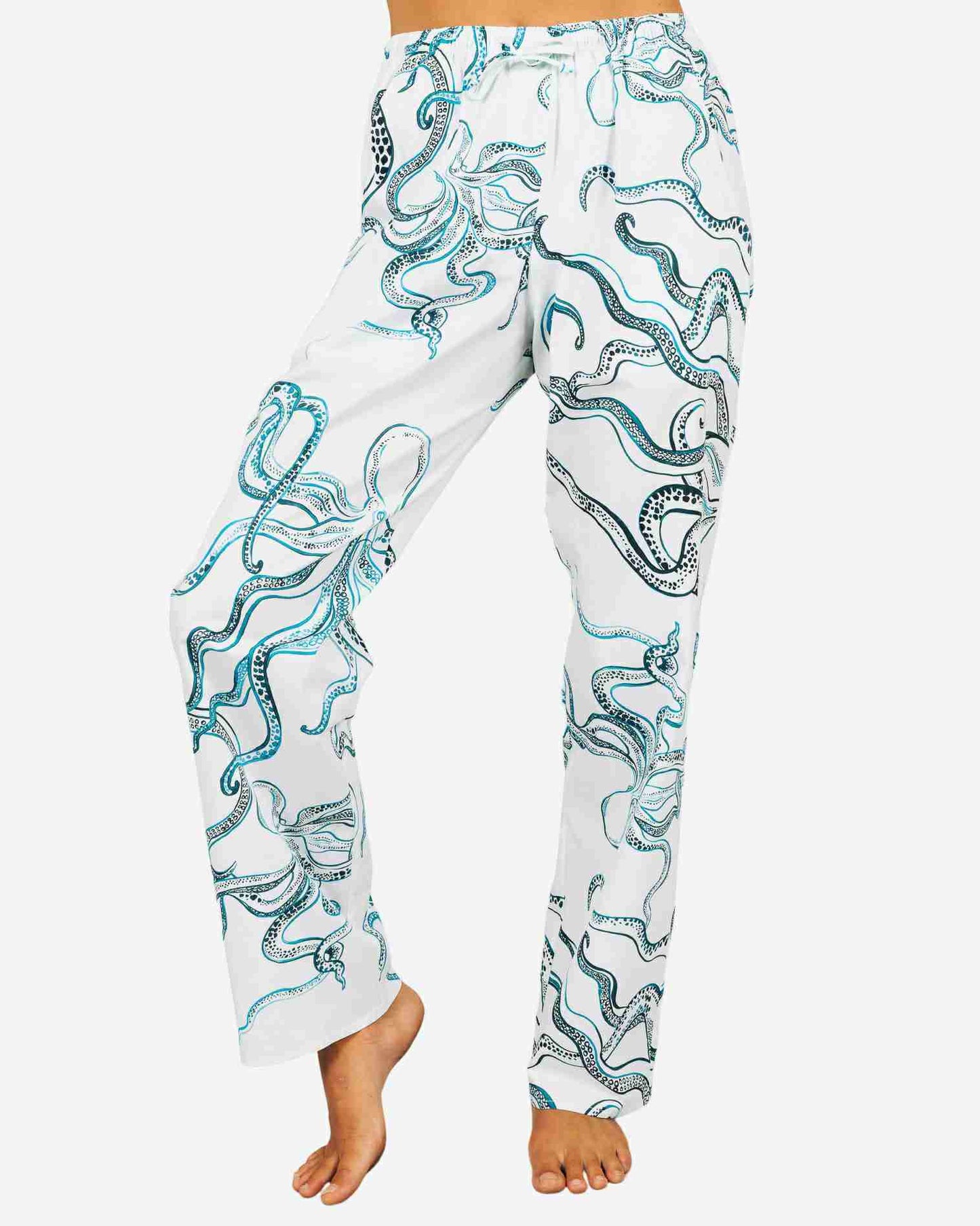 Womens Lounge Pants - Octopus Indigo Woodstock Laundry