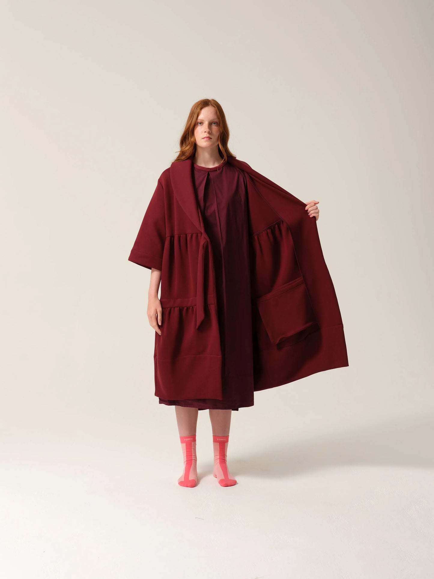 Womens Magic Pocket Drain Robe® Burgundy Tonic London