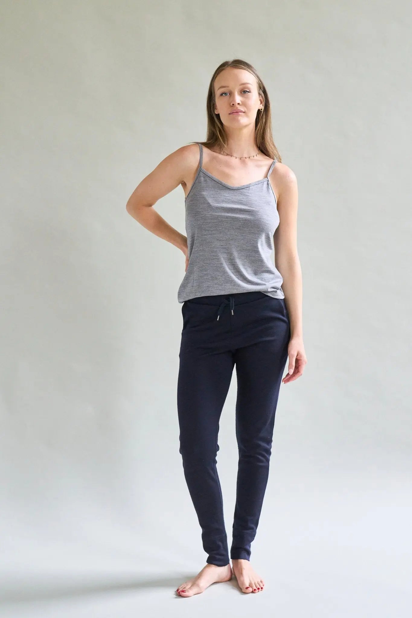 Womens Merino Cami, Grey Marle Smalls Merino