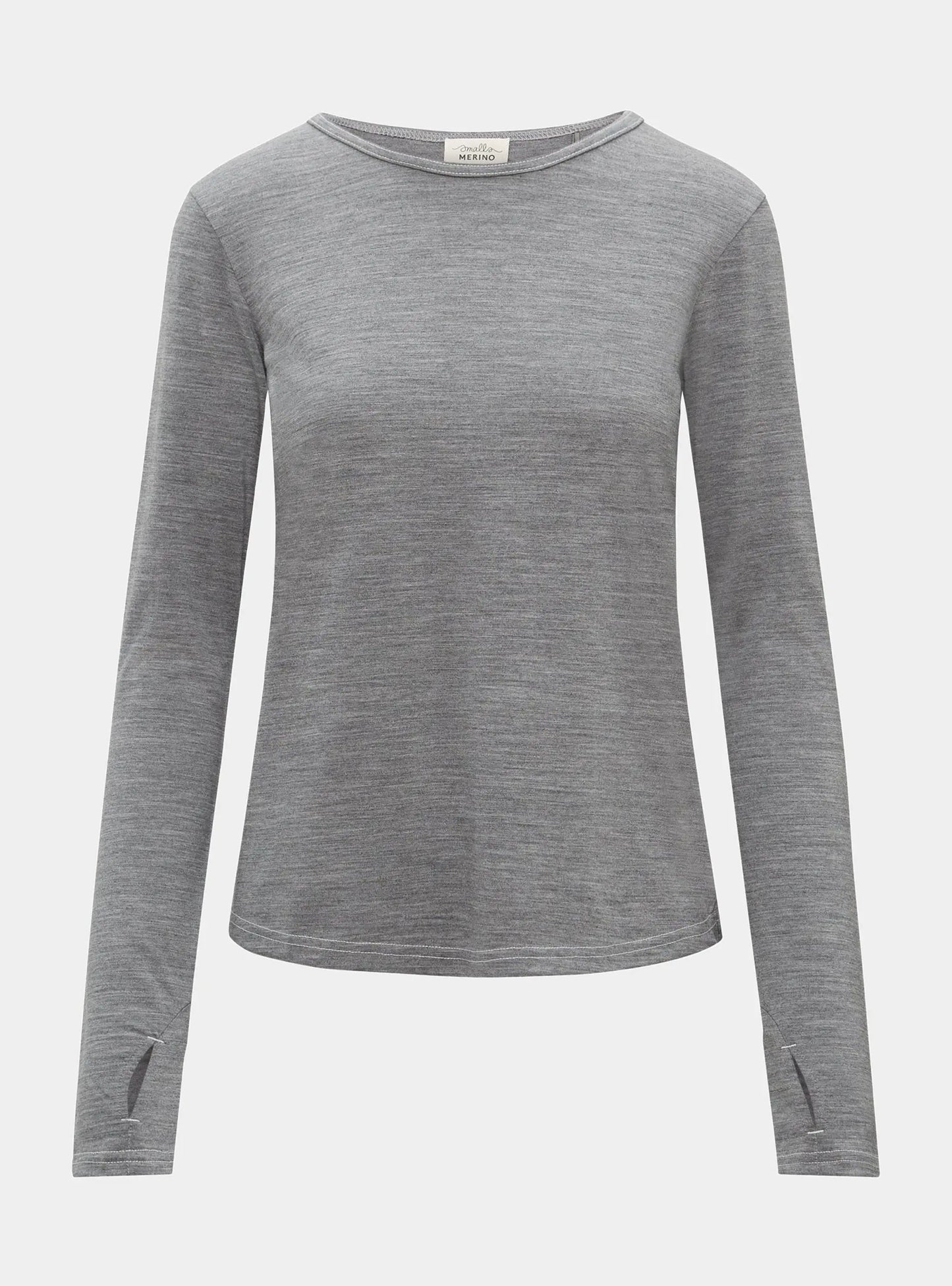 Womens Merino Long Sleeve, Grey Marle Smalls Merino