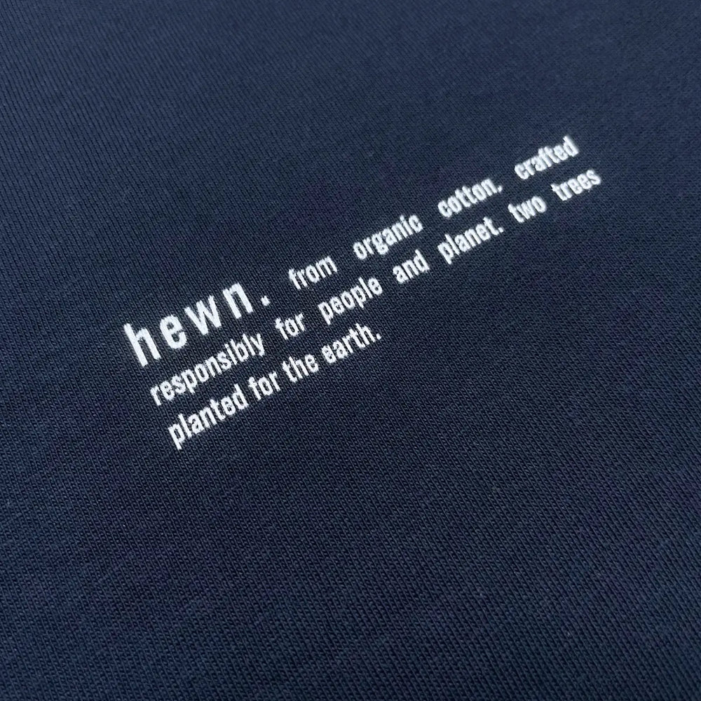 Womens Organic Cotton Boxy T-Shirt in Midnight Navy Blue hewn.