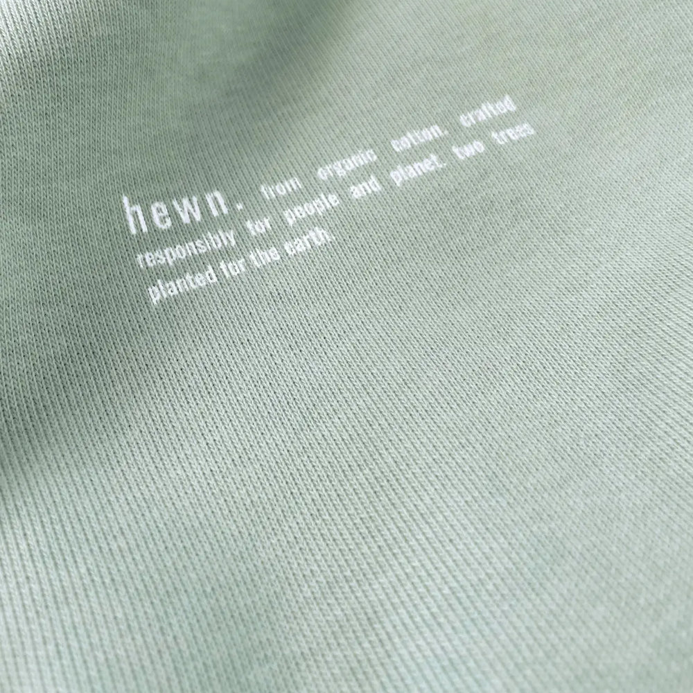 Womens Organic Cotton Relaxed-Fit Sweatshirt in Aloe Green hewn.