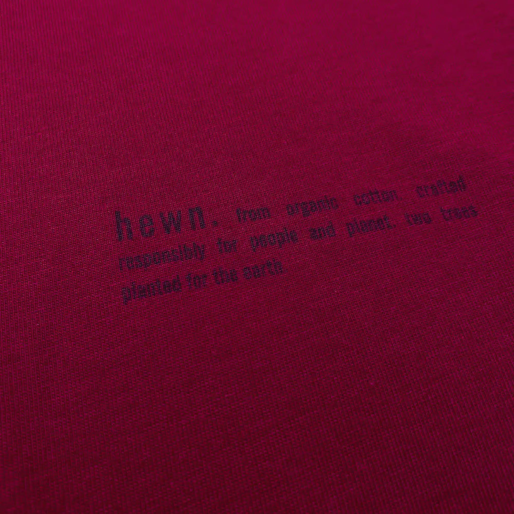 Womens Organic Cotton Relaxed-Fit Sweatshirt in Berry Red hewn.