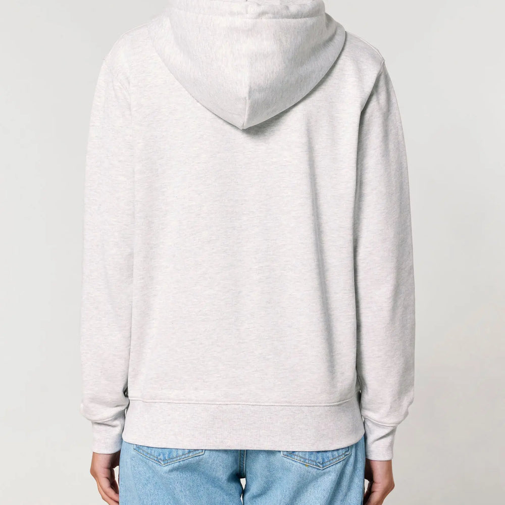 Womens Organic Cotton Relaxed-Fit Zip Hoodie in Cloud Grey Marl hewn.