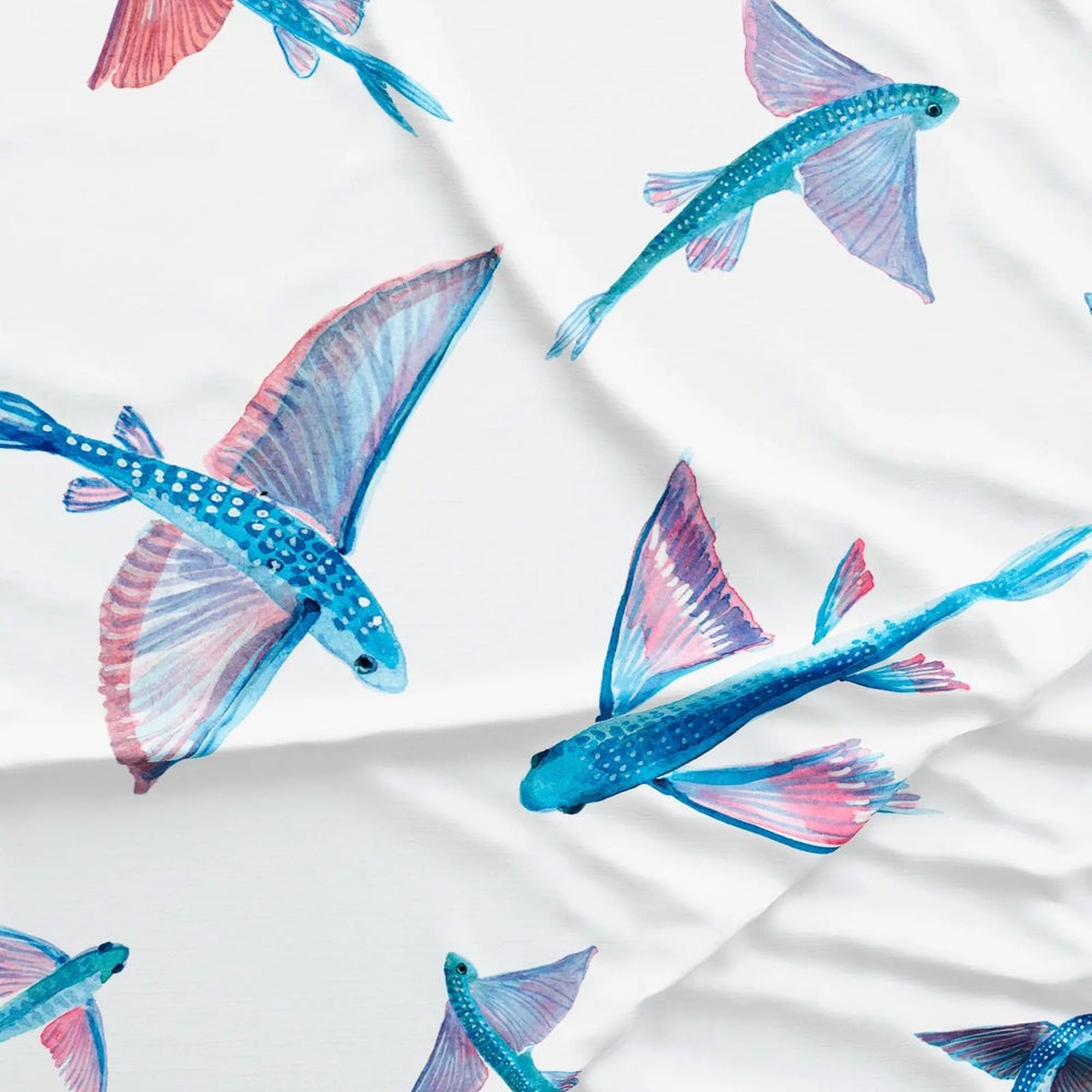 Womens Short Pyjamas - Flying Fish White Woodstock Laundry