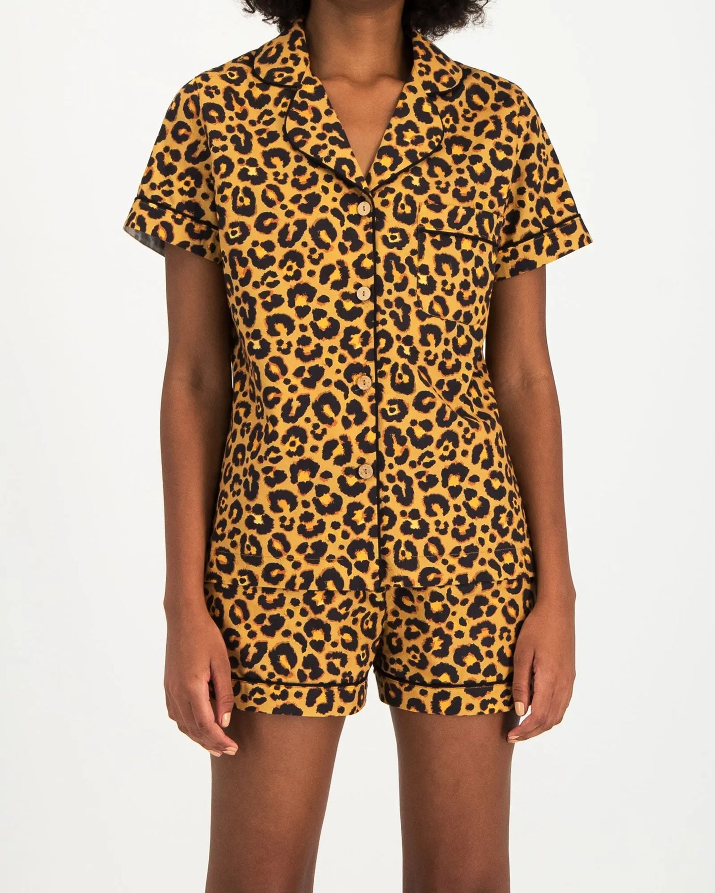 Womens Short Pyjamas - Leopard Woodstock Laundry
