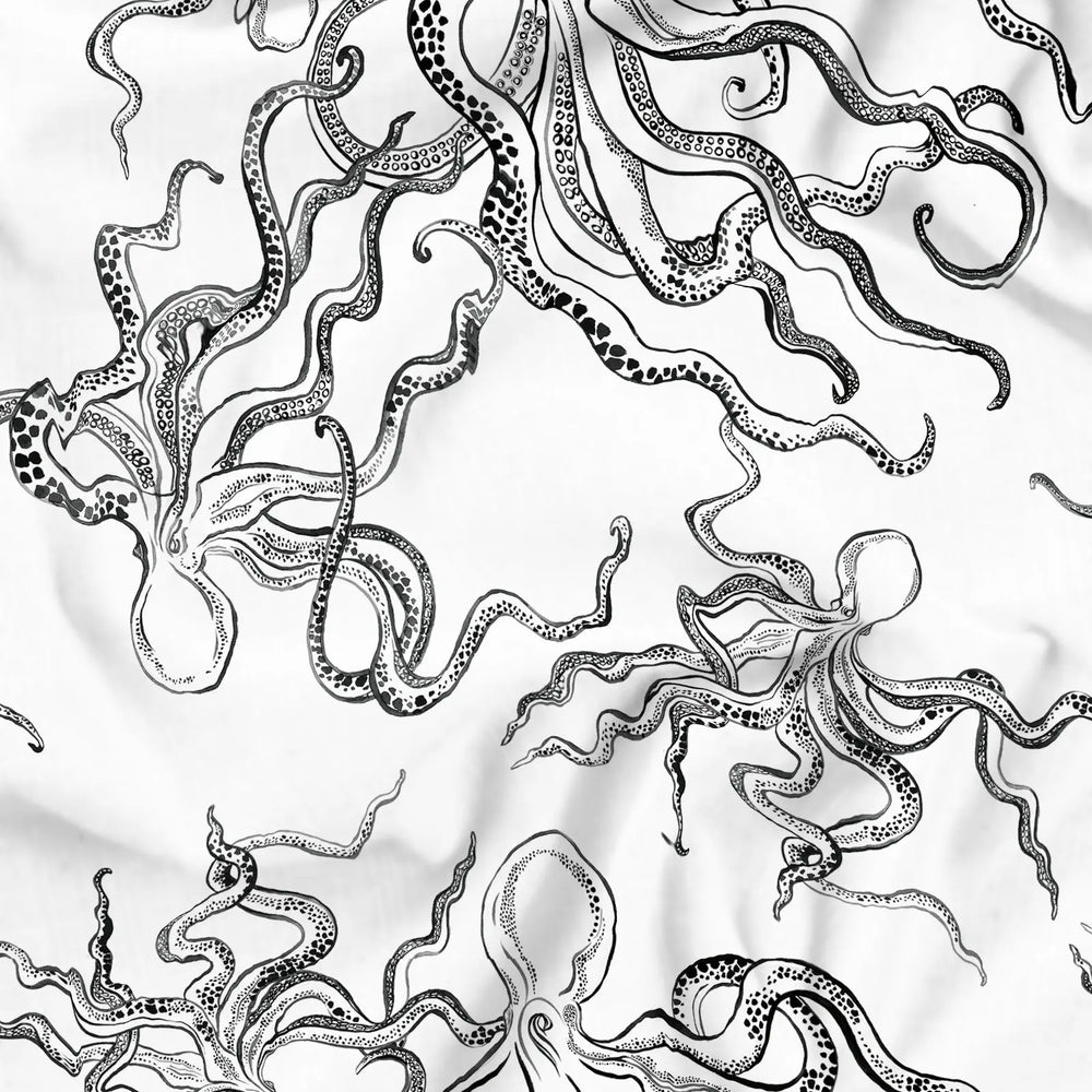 Womens Short Pyjamas - Octopus White Woodstock Laundry