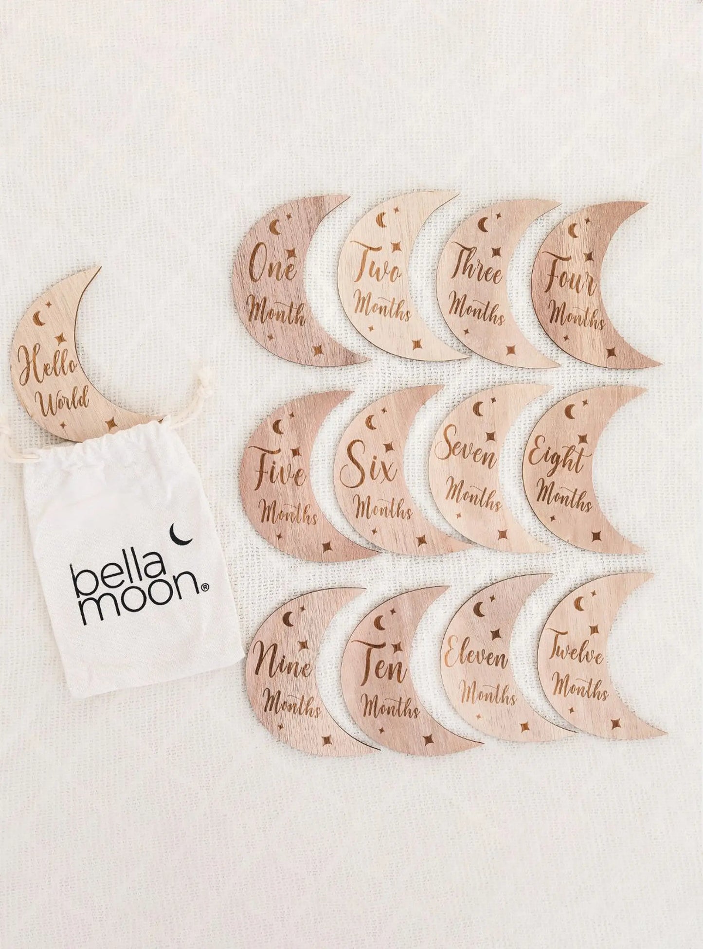 Wooden Month-by-Month Baby Milestone Set BellaMoon