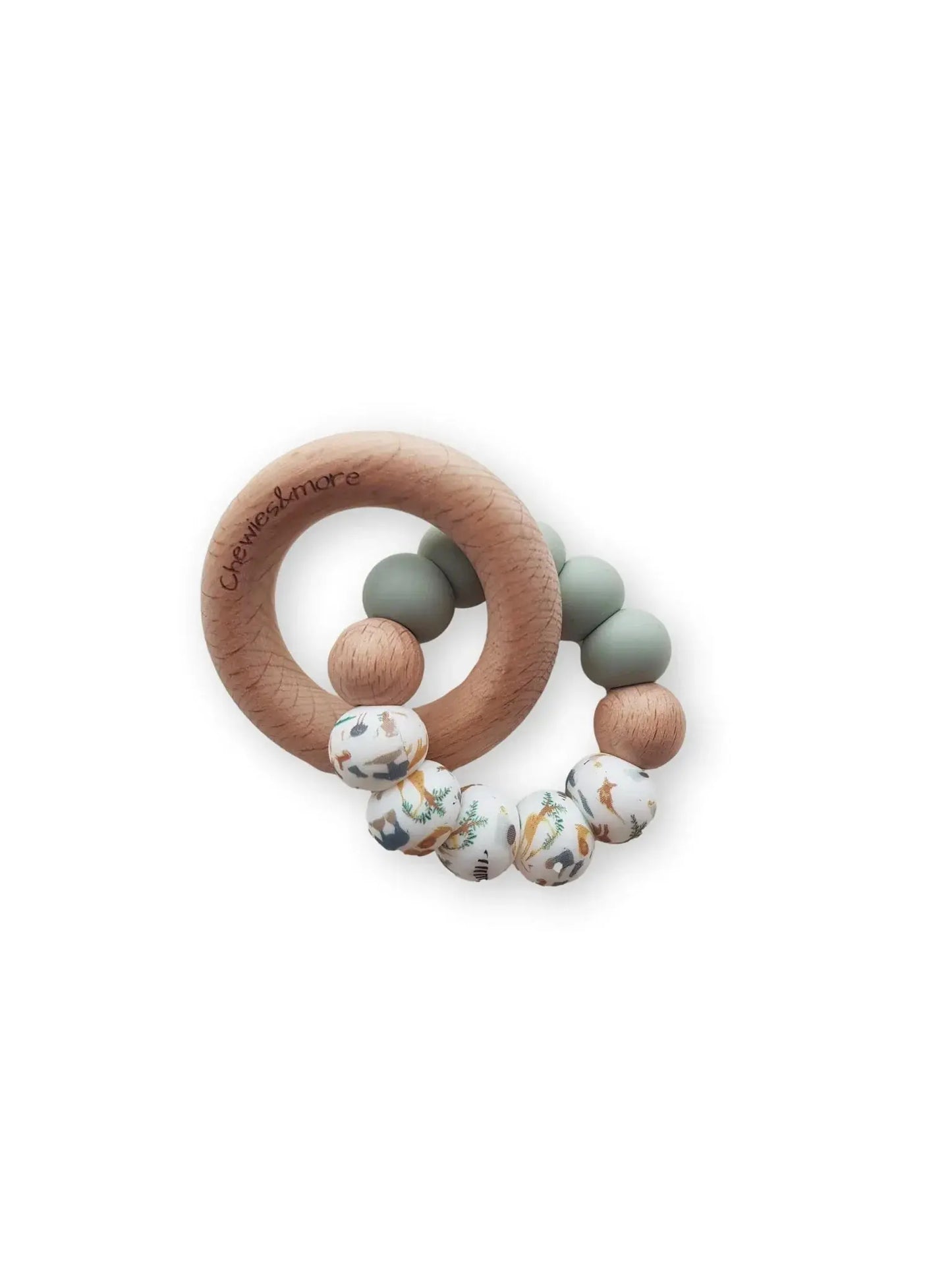 Wooden/Silicone Teething Rings - Zoo & Sea Chewies&more