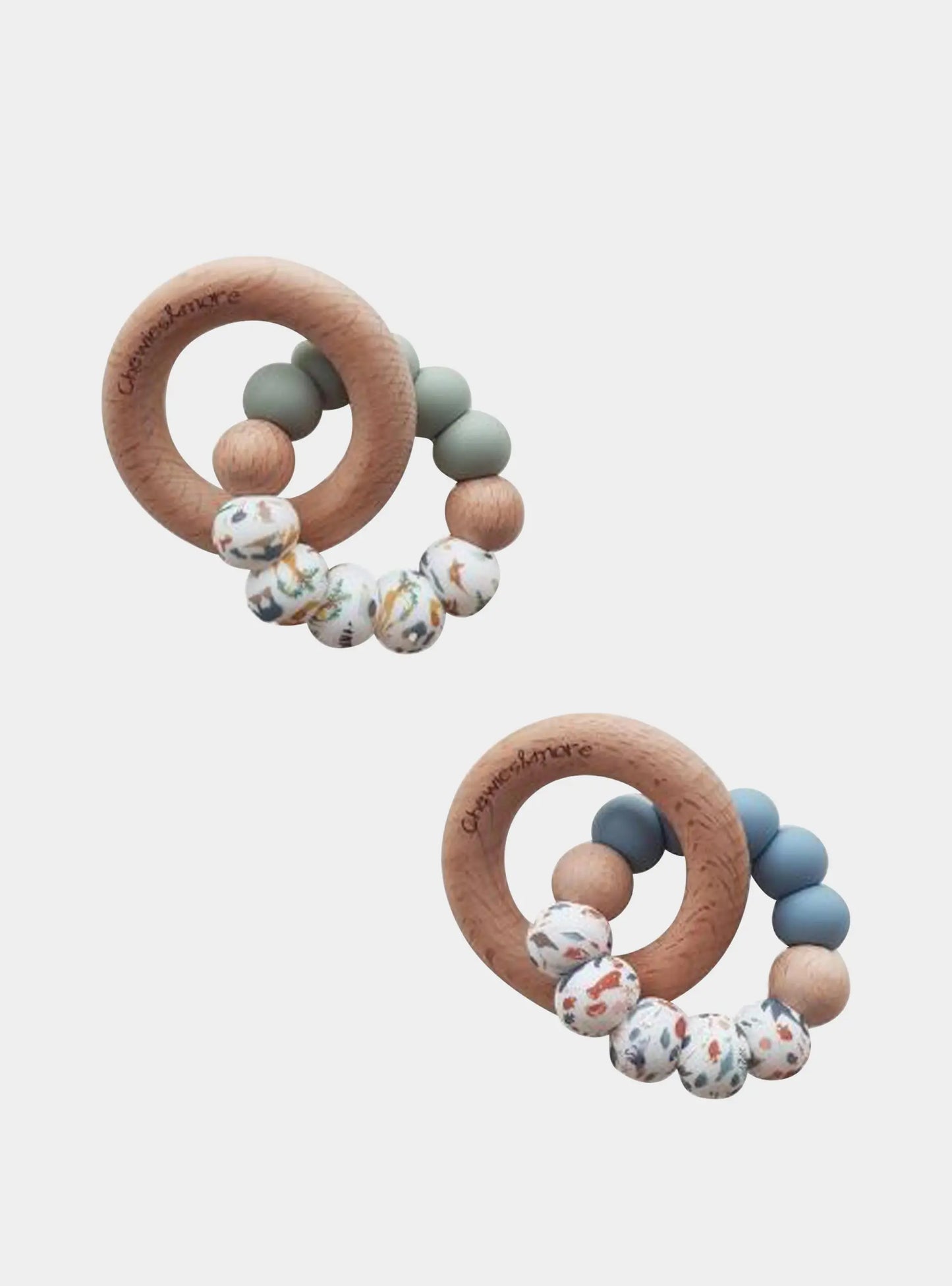 Wooden/Silicone Teething Rings - Zoo & Sea Chewies&more