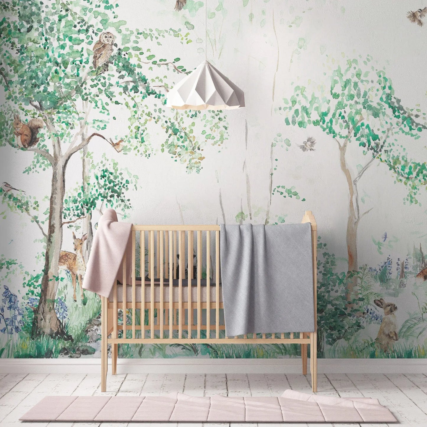 Woodland Animals Children's Mural Wallpaper Katie Hipwell Design