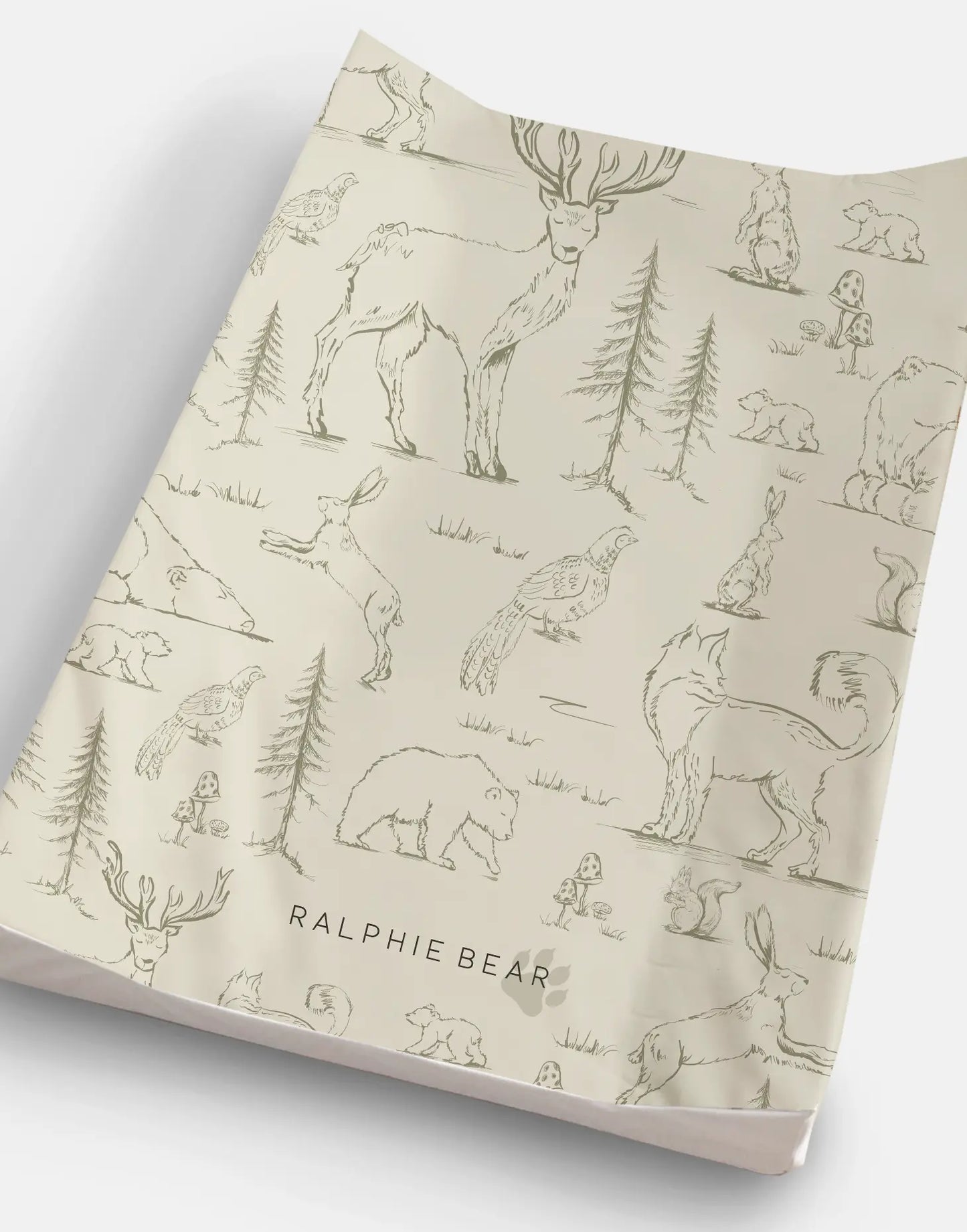 Woodland Anti Roll Wedge Changing Mat Ralphie Bear