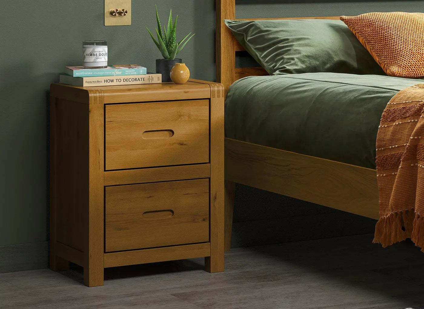 Woodstock Wooden Bedside Table - Brown Dreams