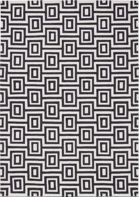 Wool Labyrinth Rug White and Black The Rugs