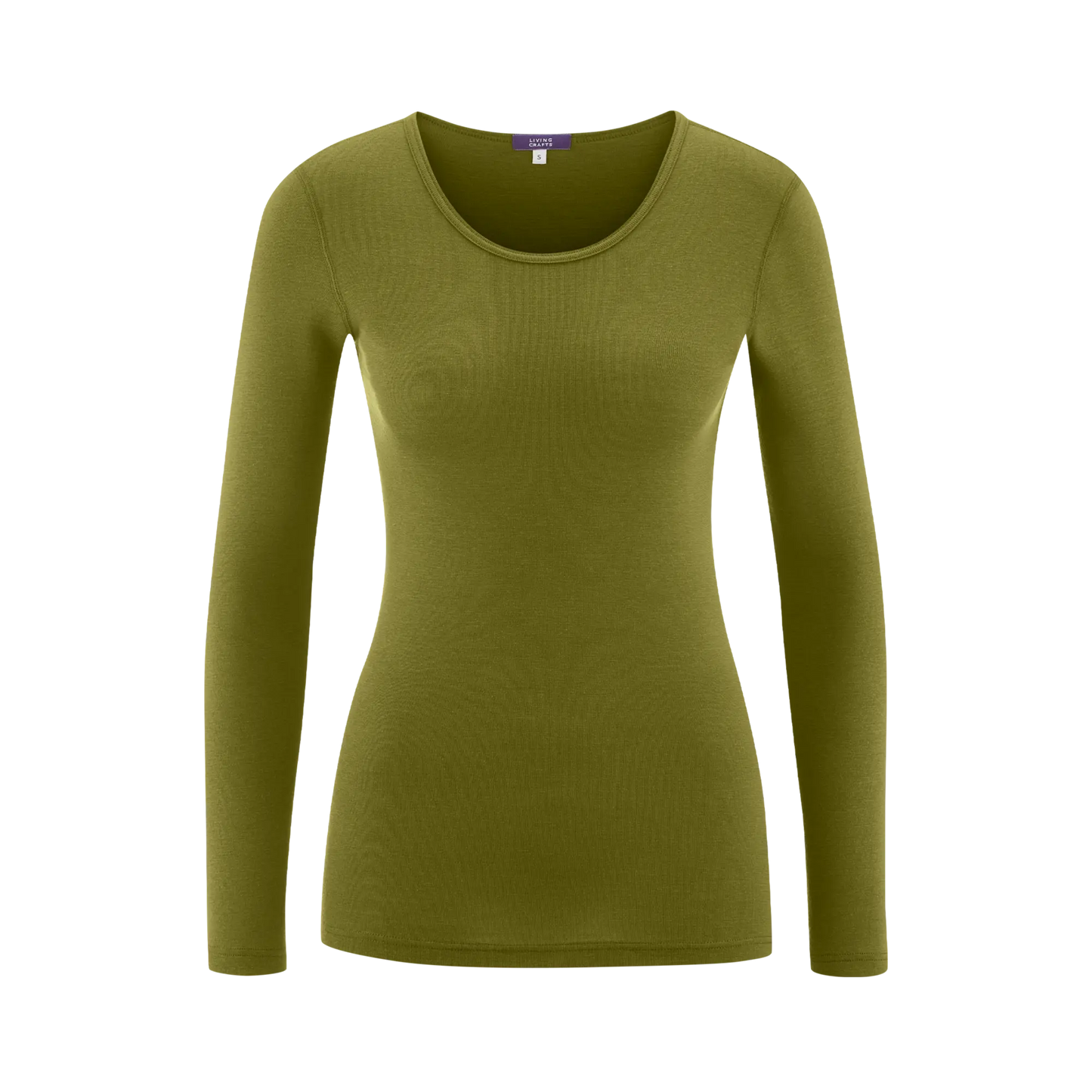 Wool & Organic Cotton Long Sleeve T-shirt: Womens Earth Wardrobe